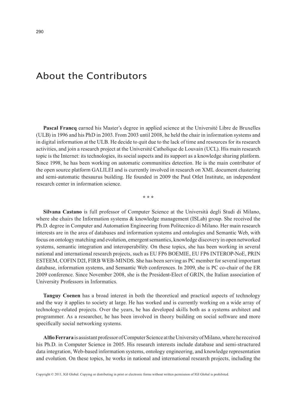 About the Contributors