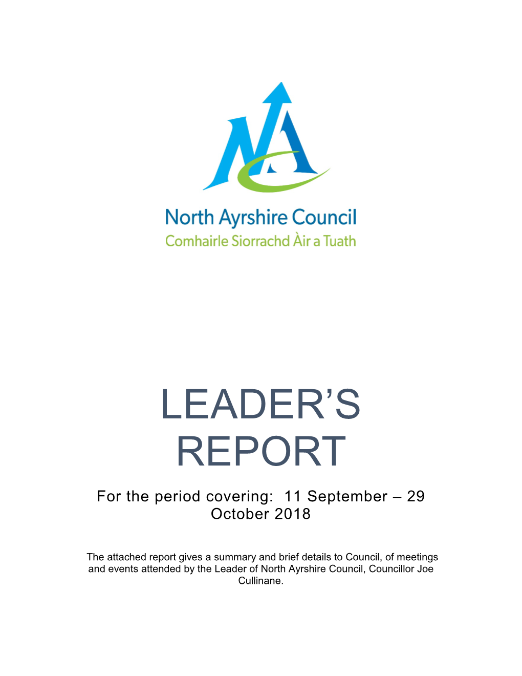 Leader's Report