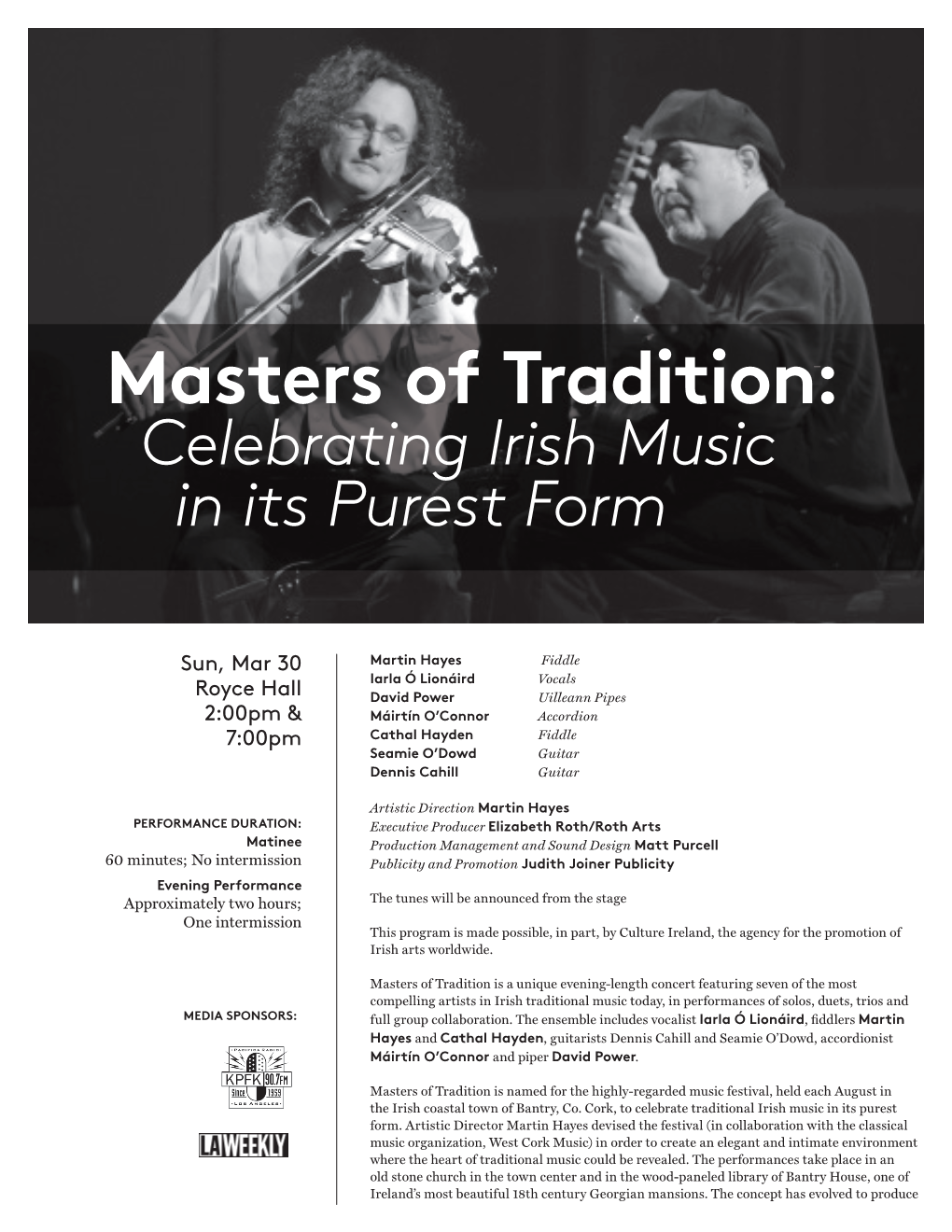 Masters of Tradition: Celebrating Irish Music in Its Purest Form