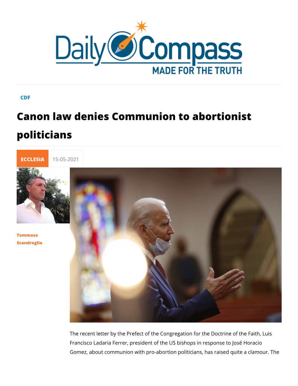 Canon Law Denies Communion to Abortionist Politicians
