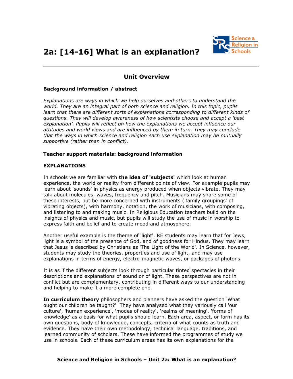 2A What Is an Explanation