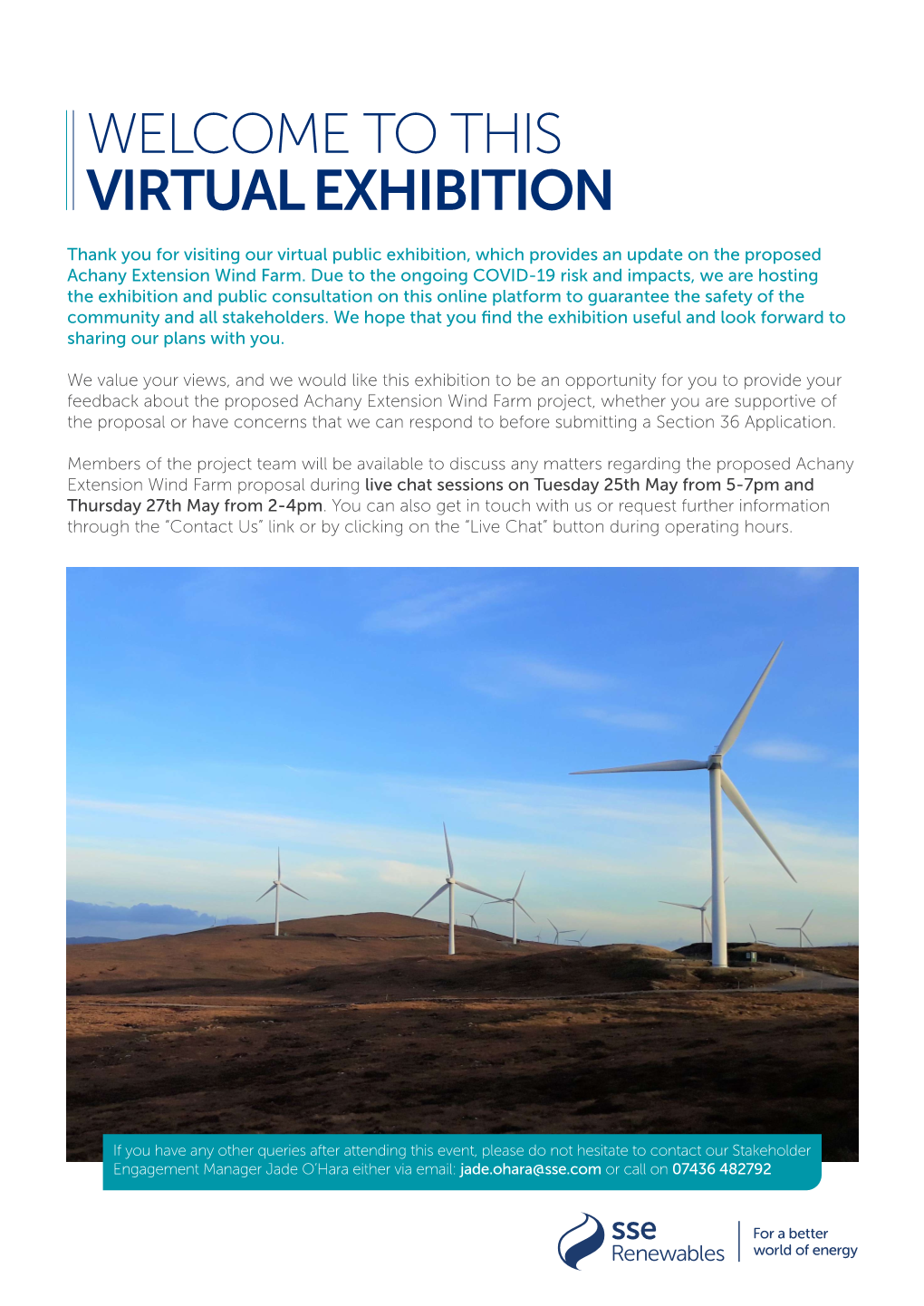 Thank You for Visiting Our Virtual Public Exhibition, Which Provides an Update on the Proposed Achany Extension Wind Farm