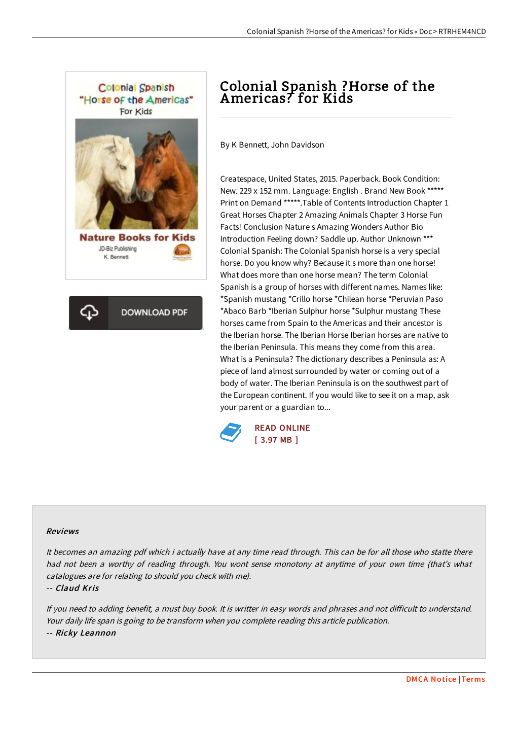 Ebook « Colonial Spanish ?Horse of the Americas? for Kids / Read