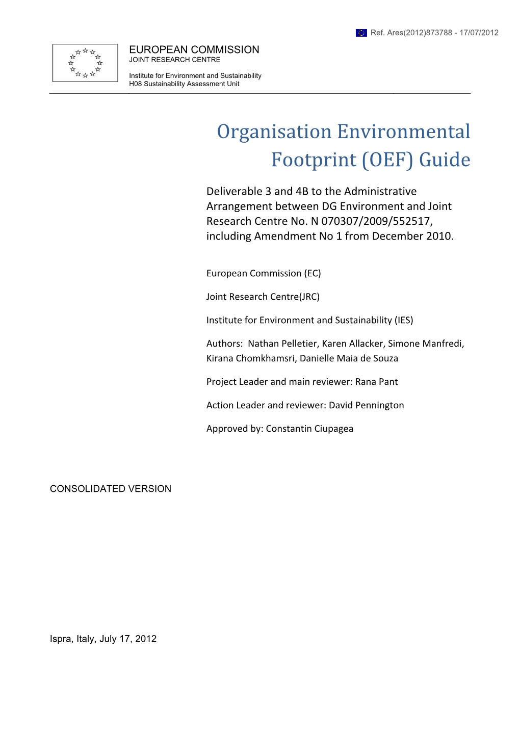 Organisation Environmental Footprint (OEF)