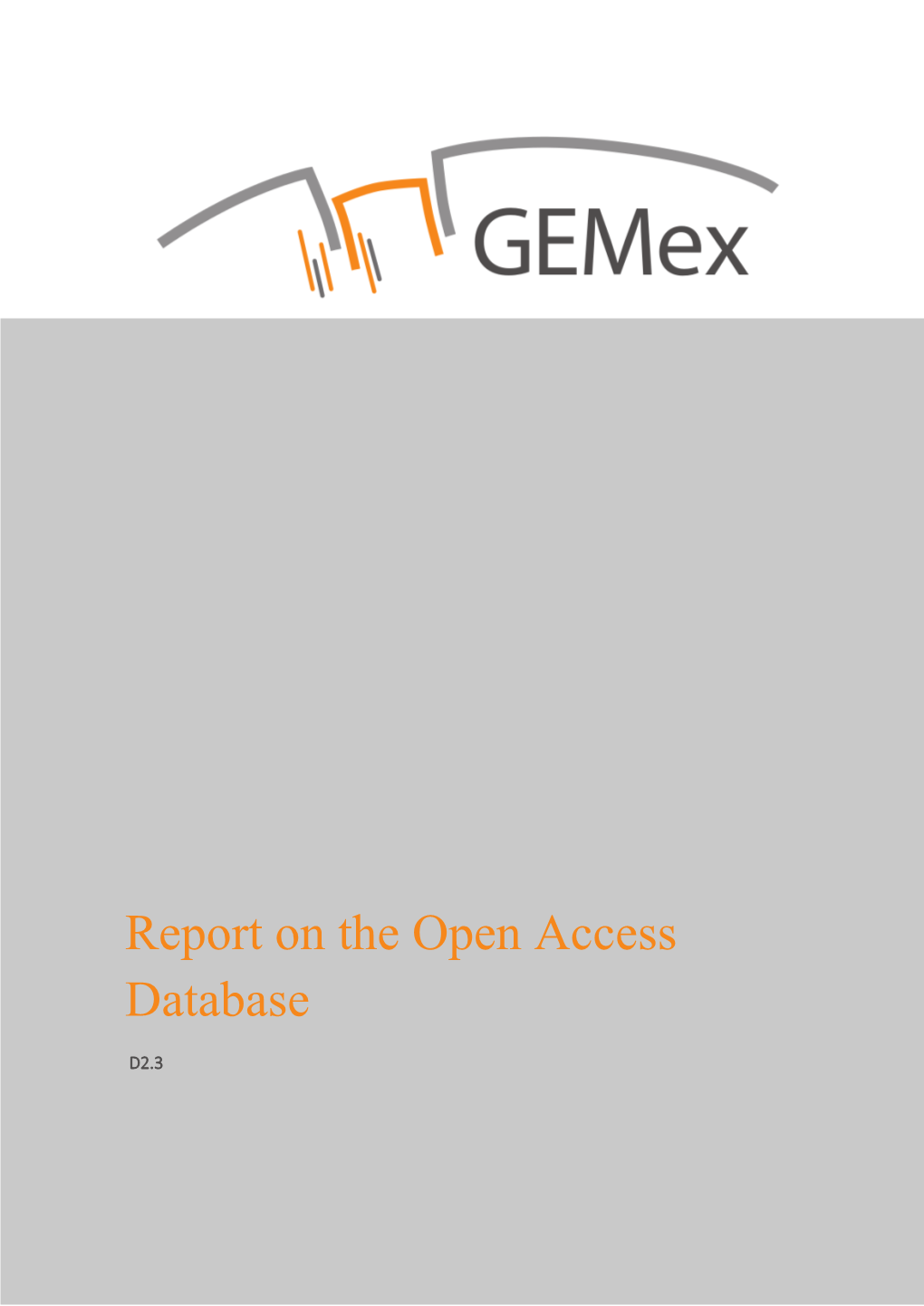 Report on the Open Access Database