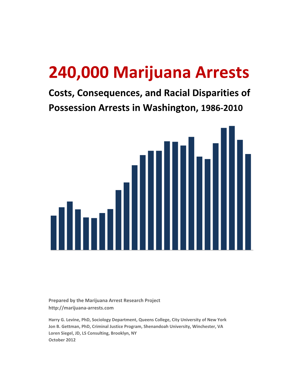 240,000 Marijuana Arrests in Washington
