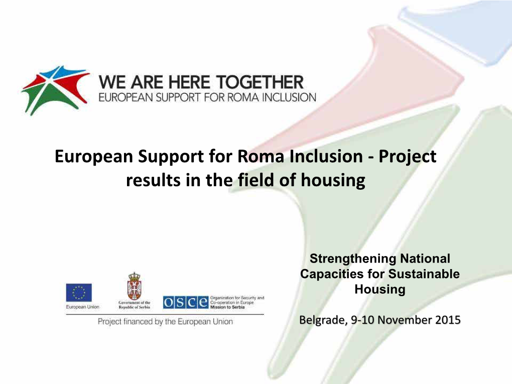 European Support for Roma Inclusion - Project Results in the Field of Housing