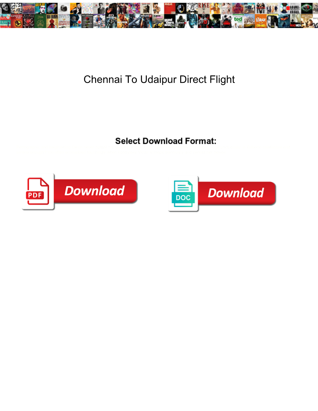 Chennai to Udaipur Direct Flight