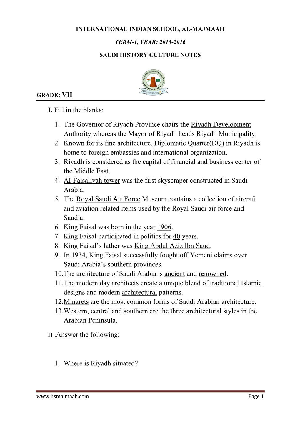 1. the Governor of Riyadh Province Chairs the Riyadh Development Authority Whereas the Mayor of Riyadh Heads Riyadh Municipality