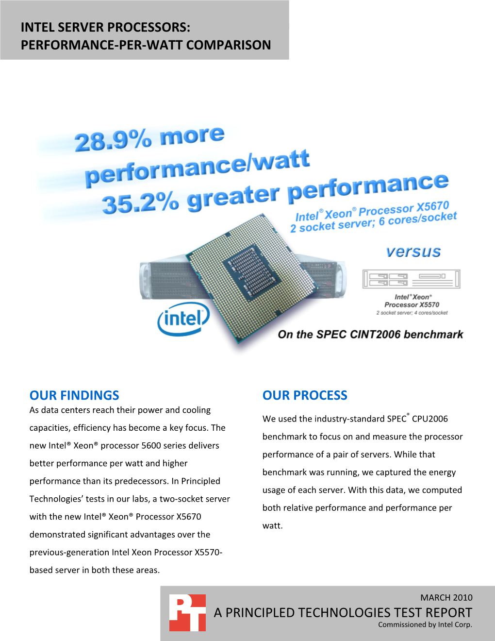 Intel Server Processors: Performance-Per-Watt Comparison