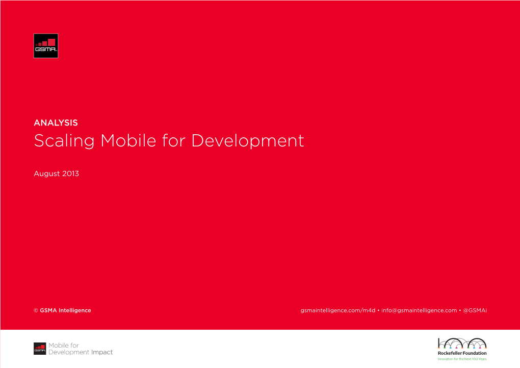 Scaling Mobile for Development