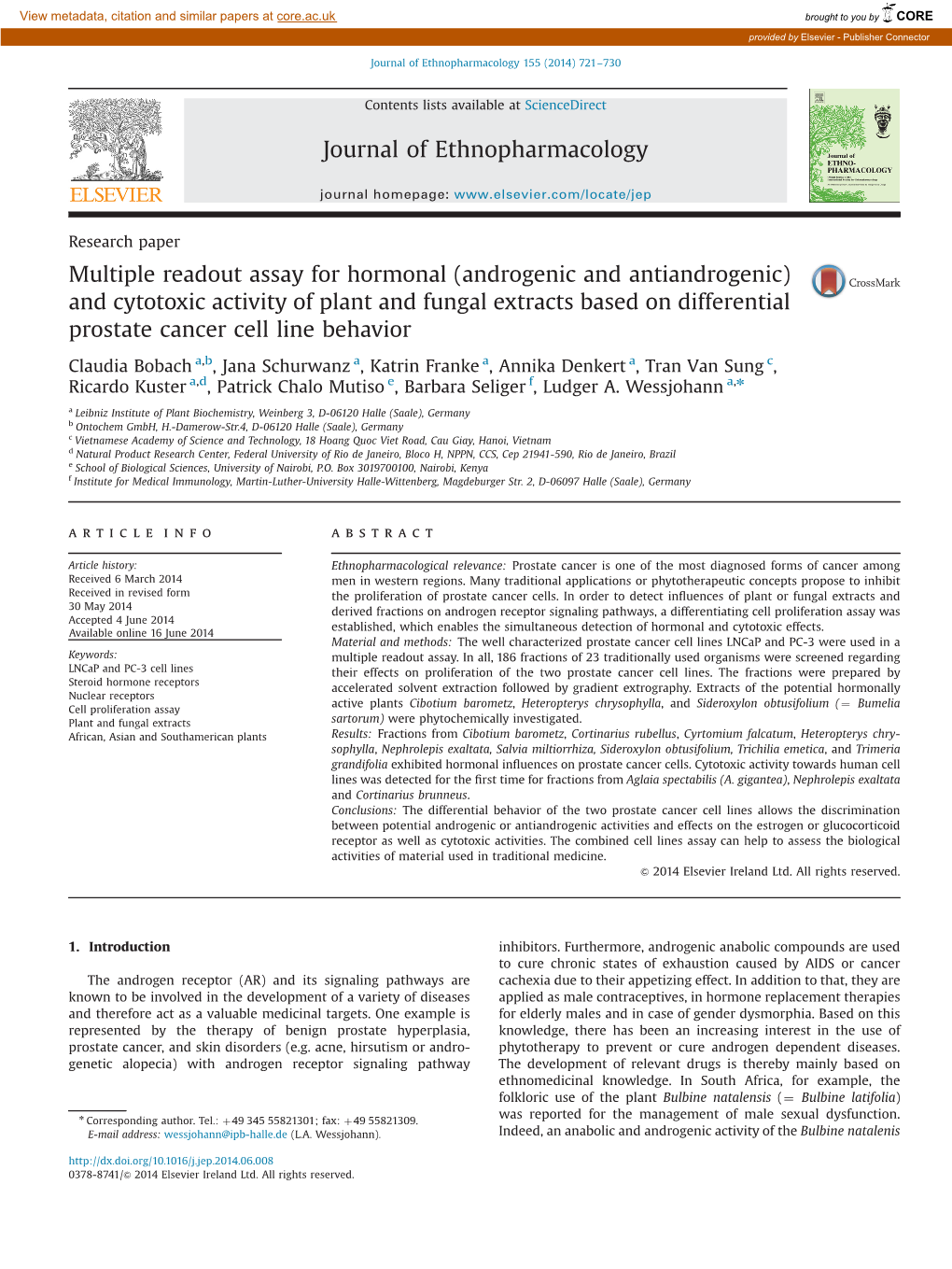 Multiple Readout Assay for Hormonal (Androgenic and Antiandrogenic) and Cytotoxic Activity of Plant and Fungal Extracts Based On