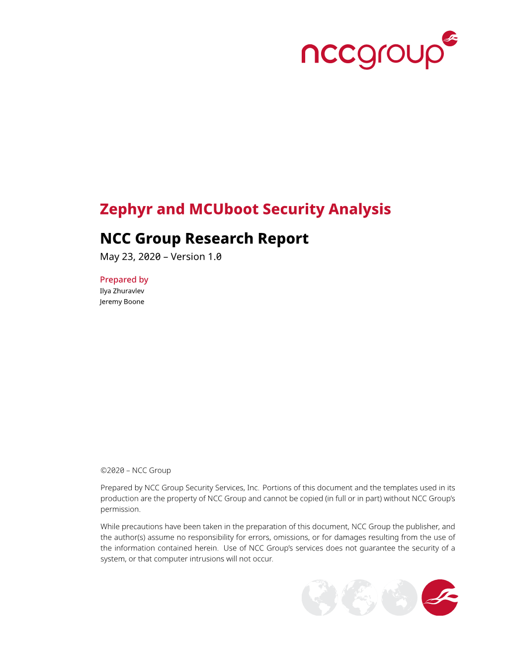 Zephyr and Mcuboot Security Analysis NCC Group Research Report May 23, 2020 – Version 1.0