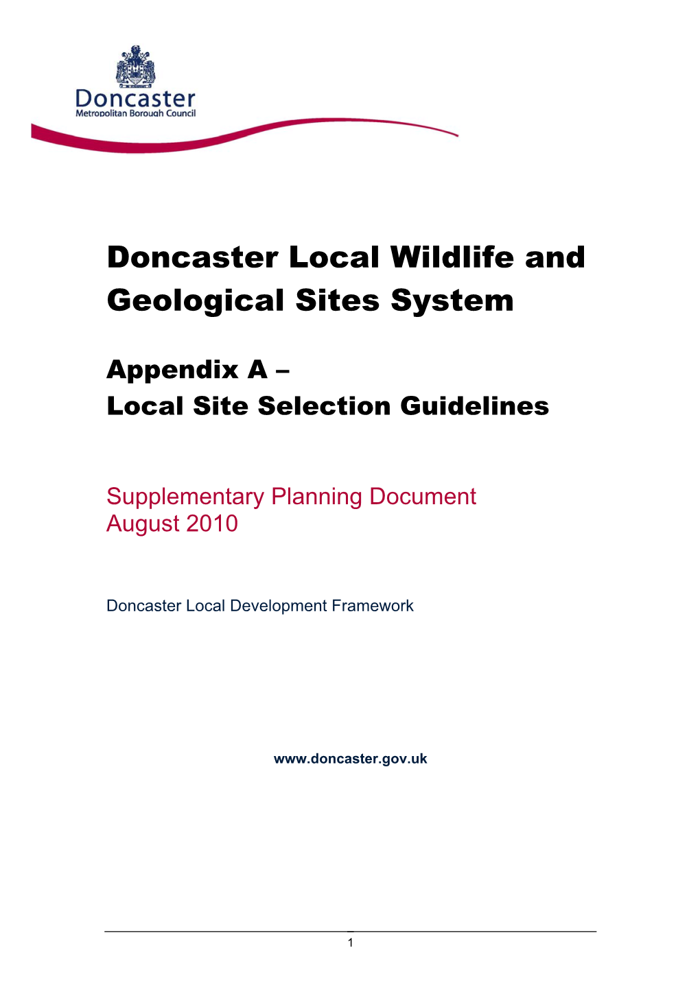 Doncaster Local Wildlife and Geological Sites System