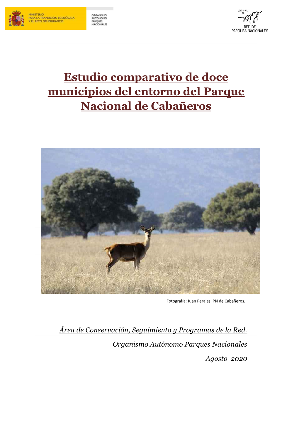 Estudio Comparativo De Doce Municipios Del Entorno Del Parque Nacional De Cabañeros