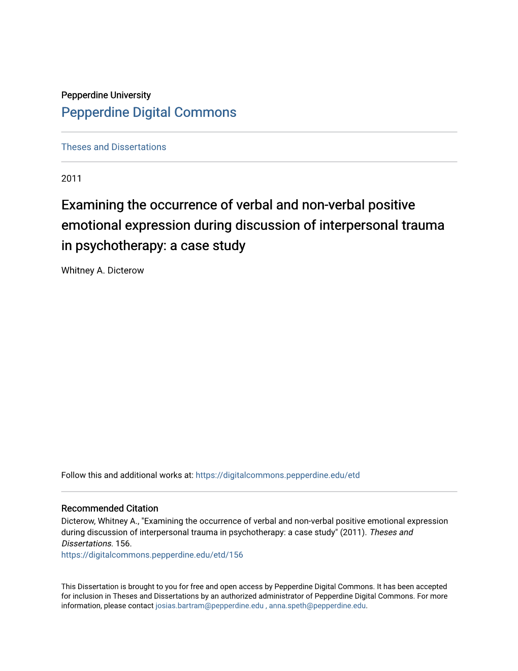 Examining the Occurrence of Verbal and Non-Verbal Positive Emotional Expression During Discussion of Interpersonal Trauma in Psychotherapy: a Case Study