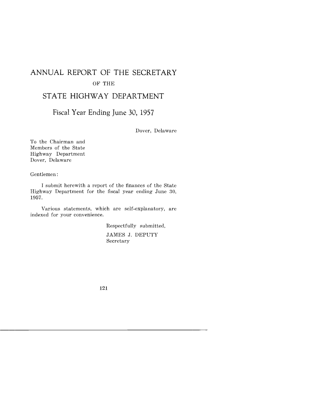 Annual Report of the Secretary State Highway