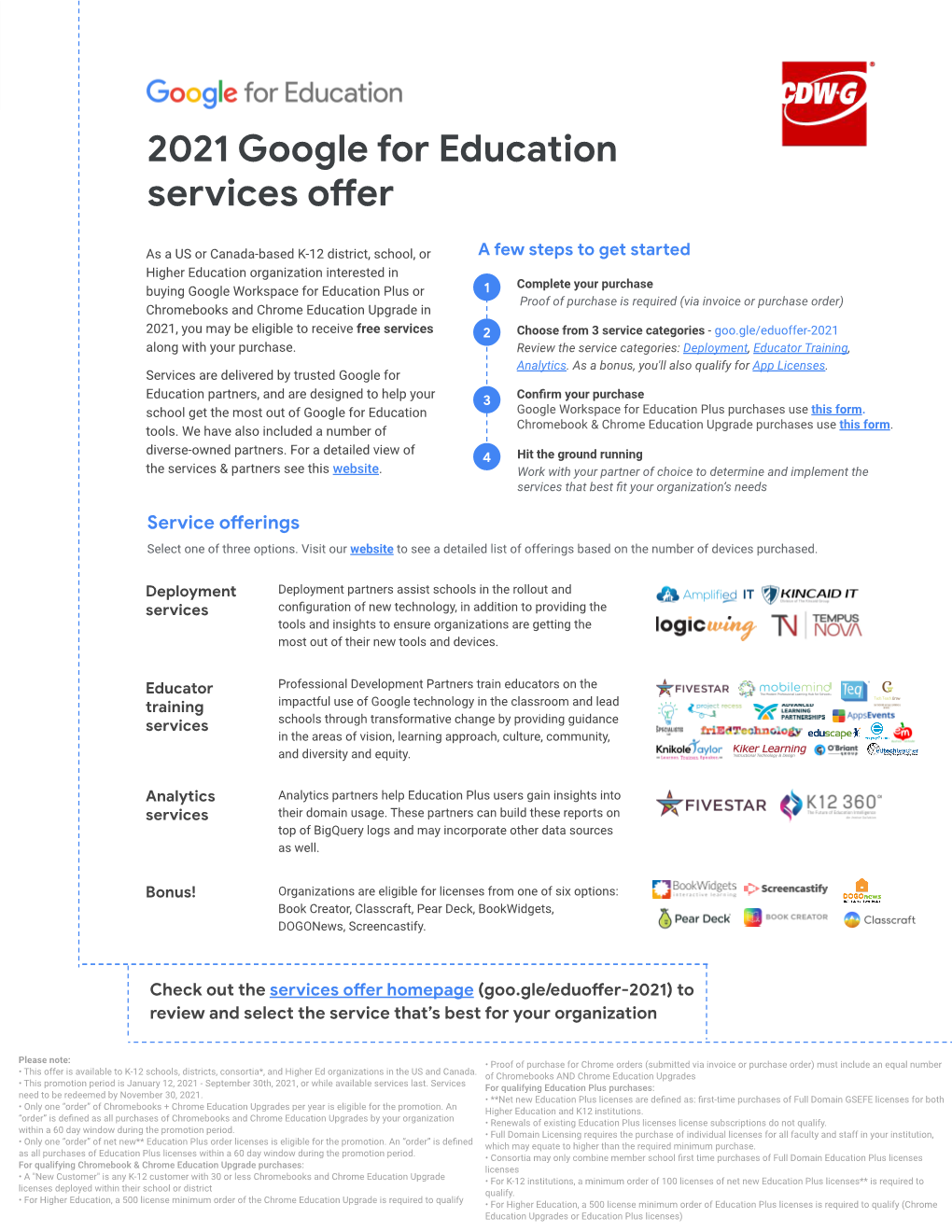 2021 Google for Education Services Offer