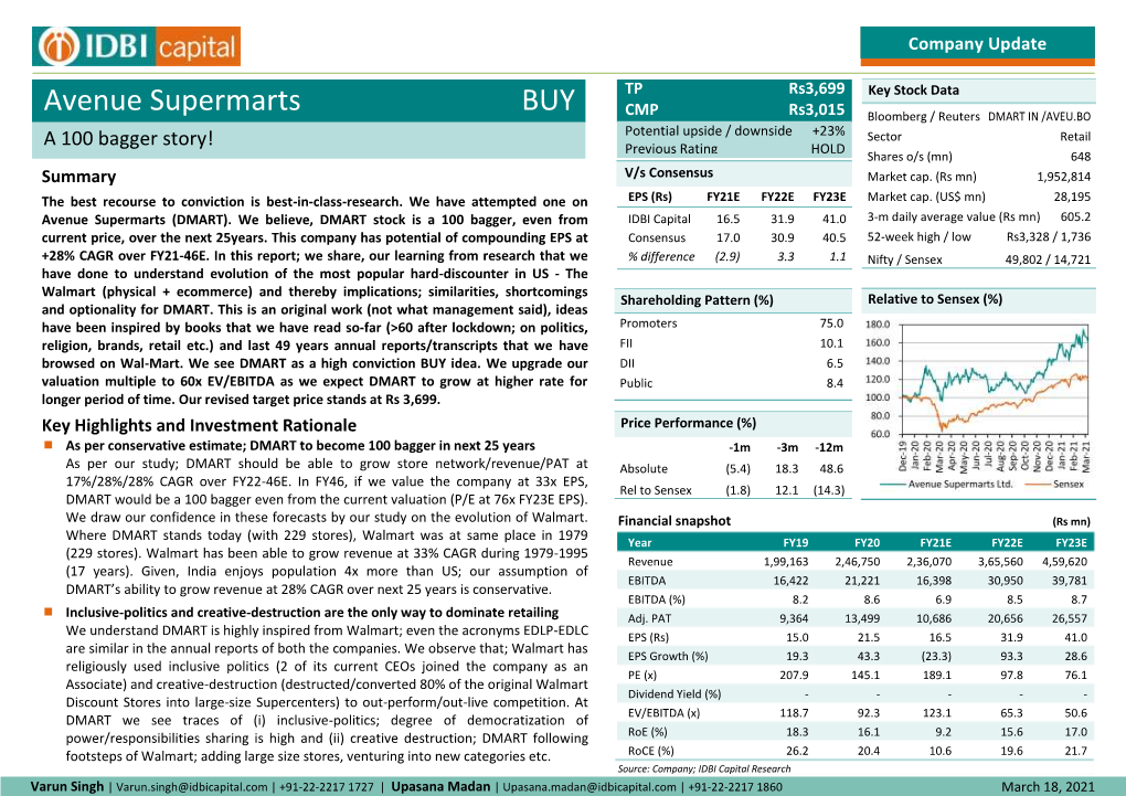 BUY Avenue Supermarts