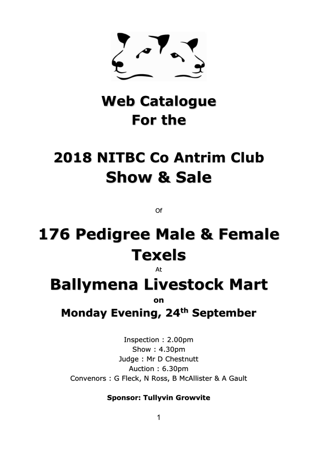 Show & Sale 176 Pedigree Male & Female Texels Ballymena Livestock