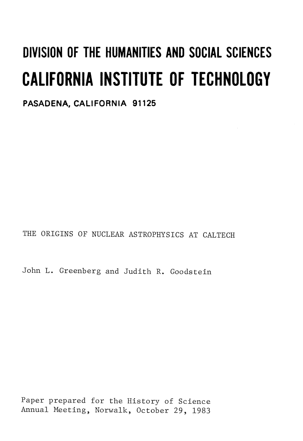 California Institute of Technology