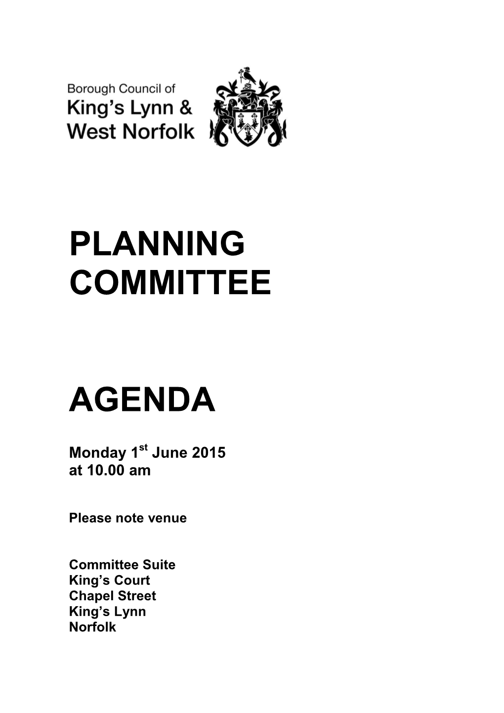 Planning Committee Agenda and the June Agenda