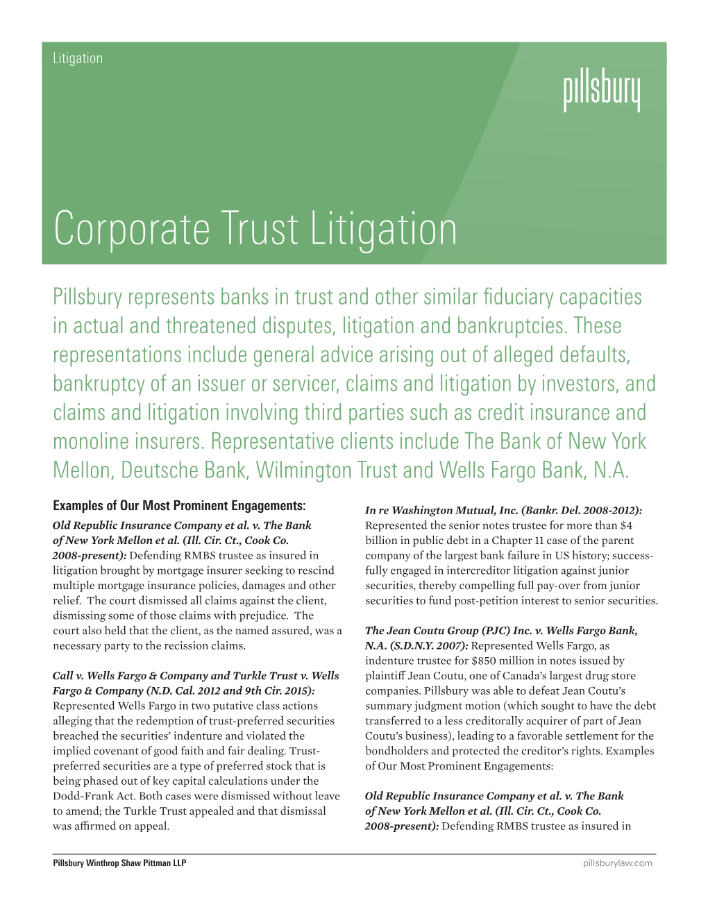 Corporate Trust Litigation