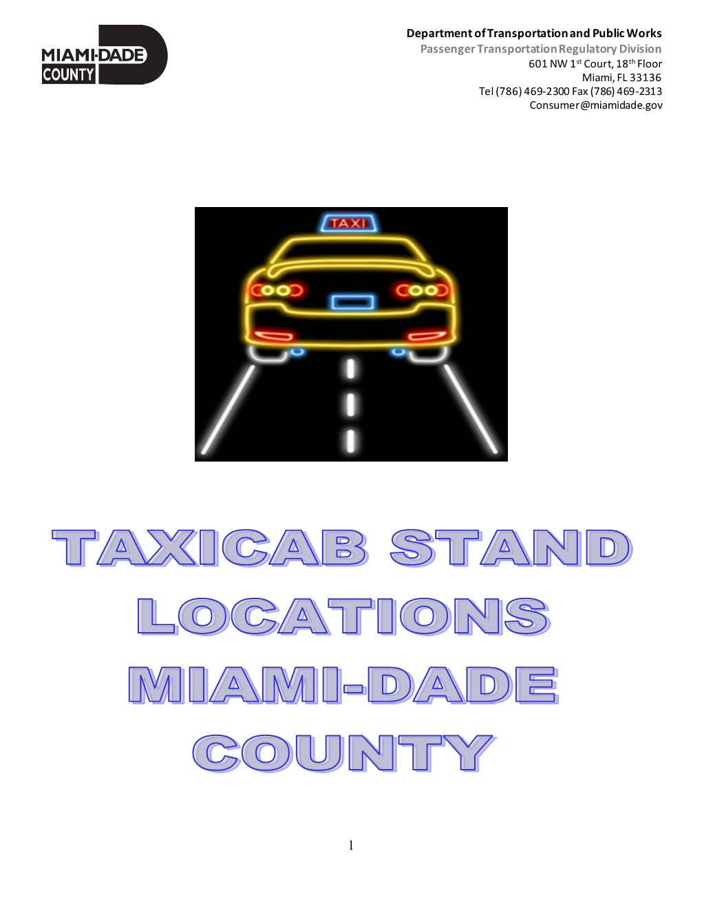 Taxicab Stand Locations