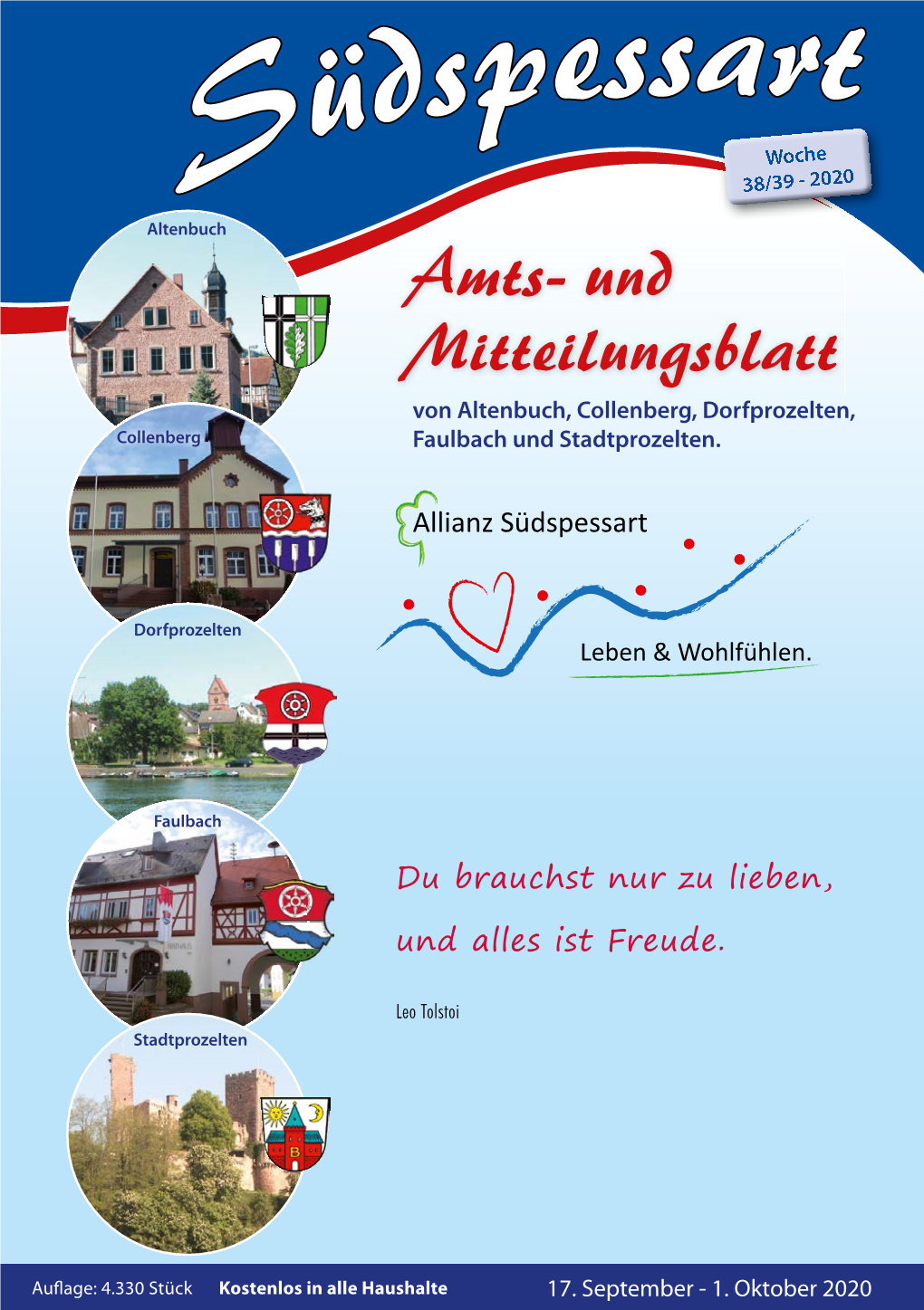 Amts- Und Mitteilungsblatt Von Altenbuch, Collenberg, Dorfprozelten, Collenberg Faulbach Und Stadtprozelten