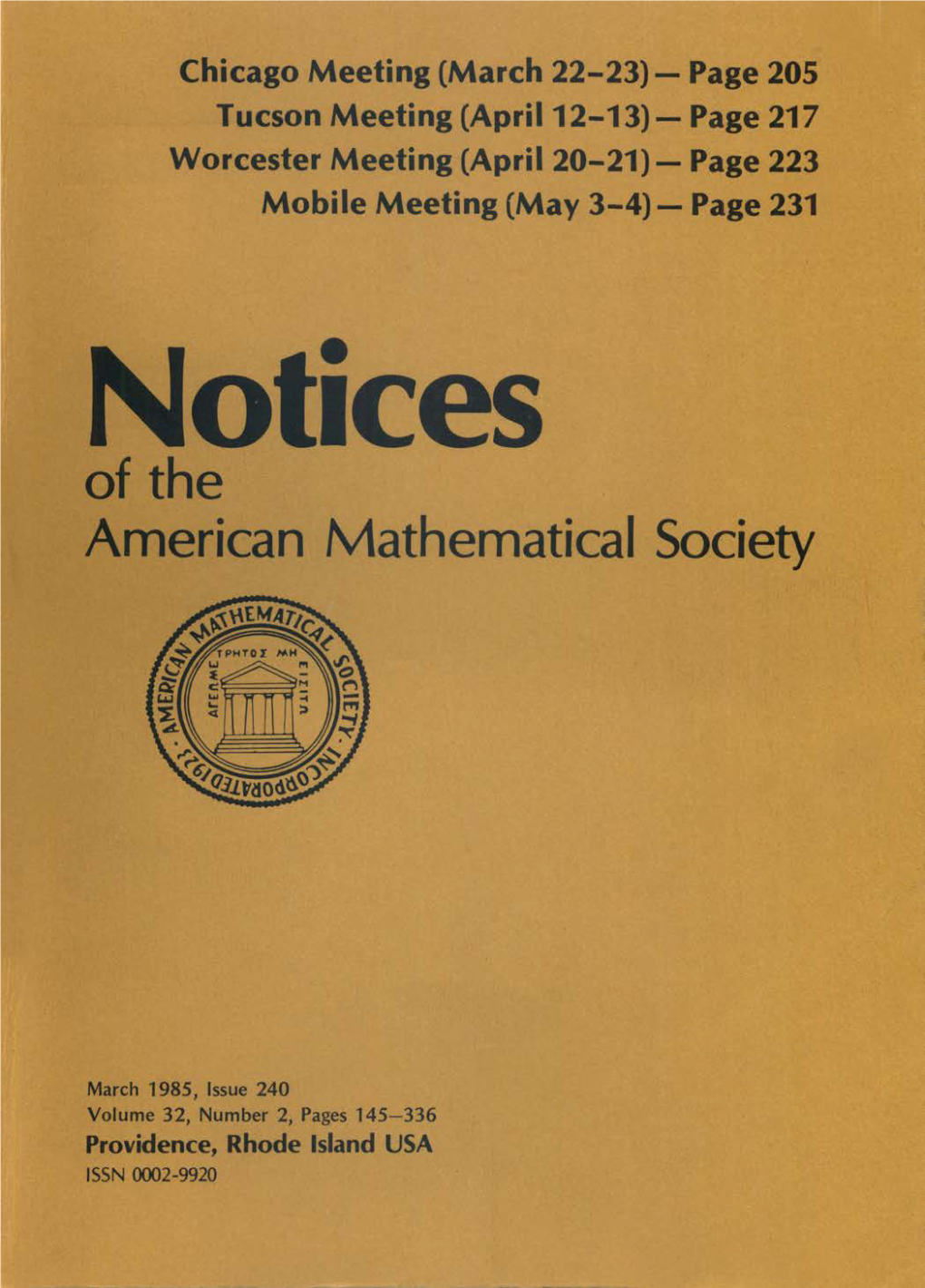 Notices of the American Mathematical Society