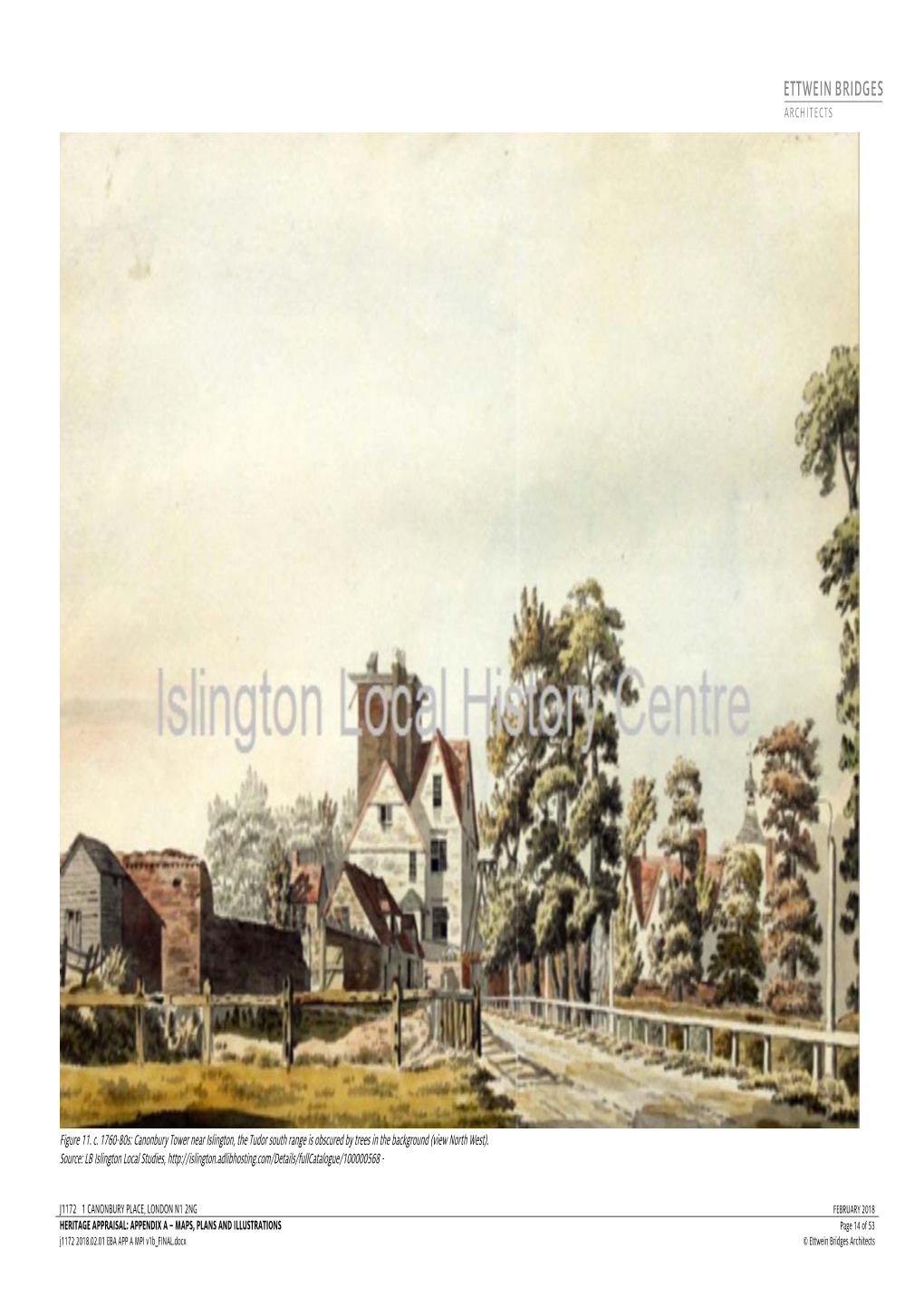 Figure 11. C. 1760-80S: Canonbury Tower Near Islington, the Tudor South Range Is Obscured by Trees in the Background (View North West)