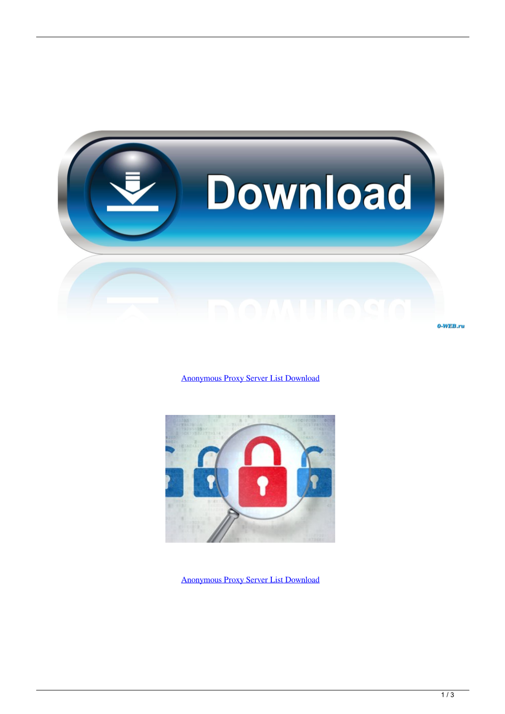 Anonymous Proxy Server List Download