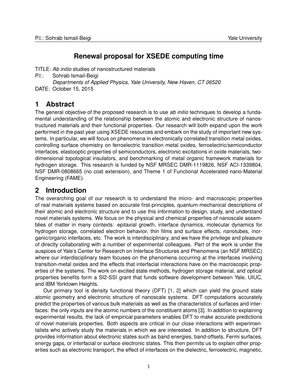 Renewal Proposal for XSEDE Computing Time 1 Abstract 2 Introduction