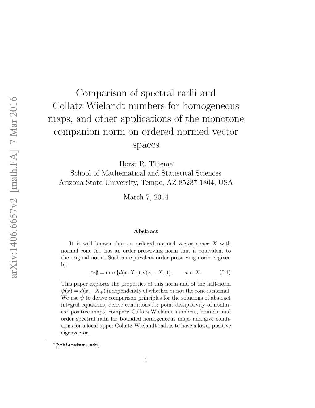 Comparison of Spectral Radii and Collatz-Wielandt Numbers For