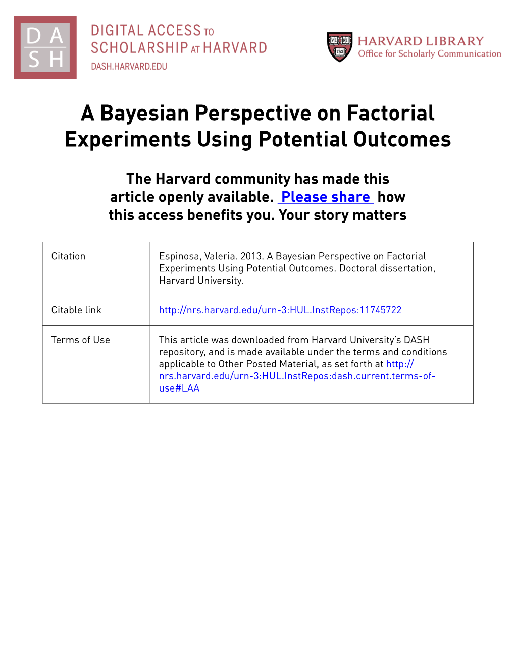 A Bayesian Perspective on Factorial Experiments Using Potential Outcomes