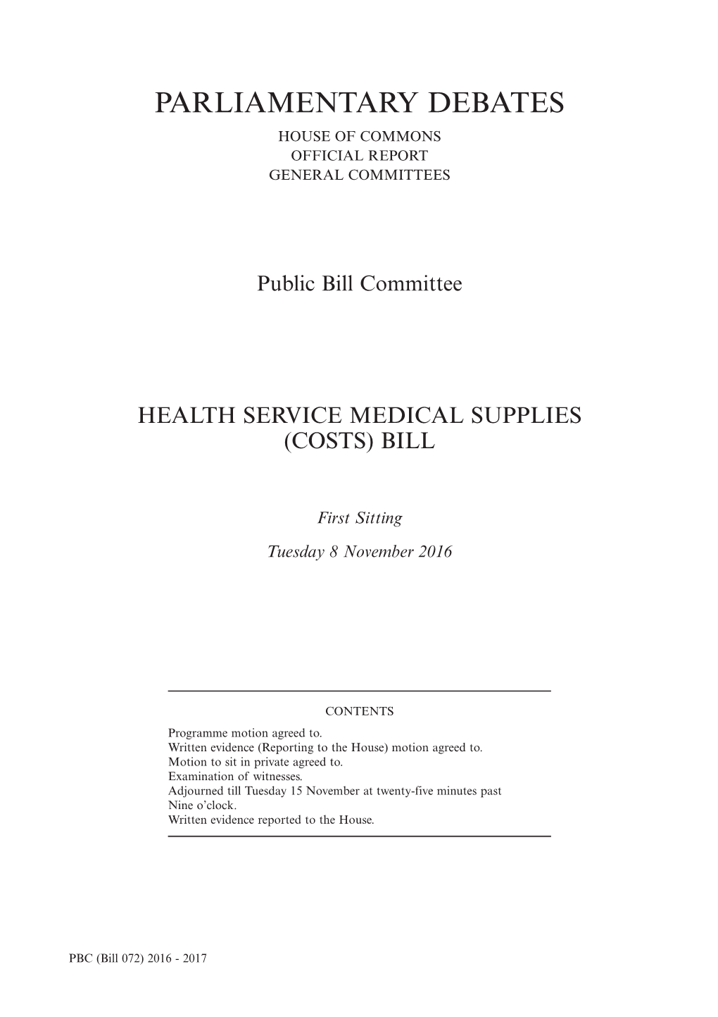 Parliamentary Debates House of Commons Official Report General Committees