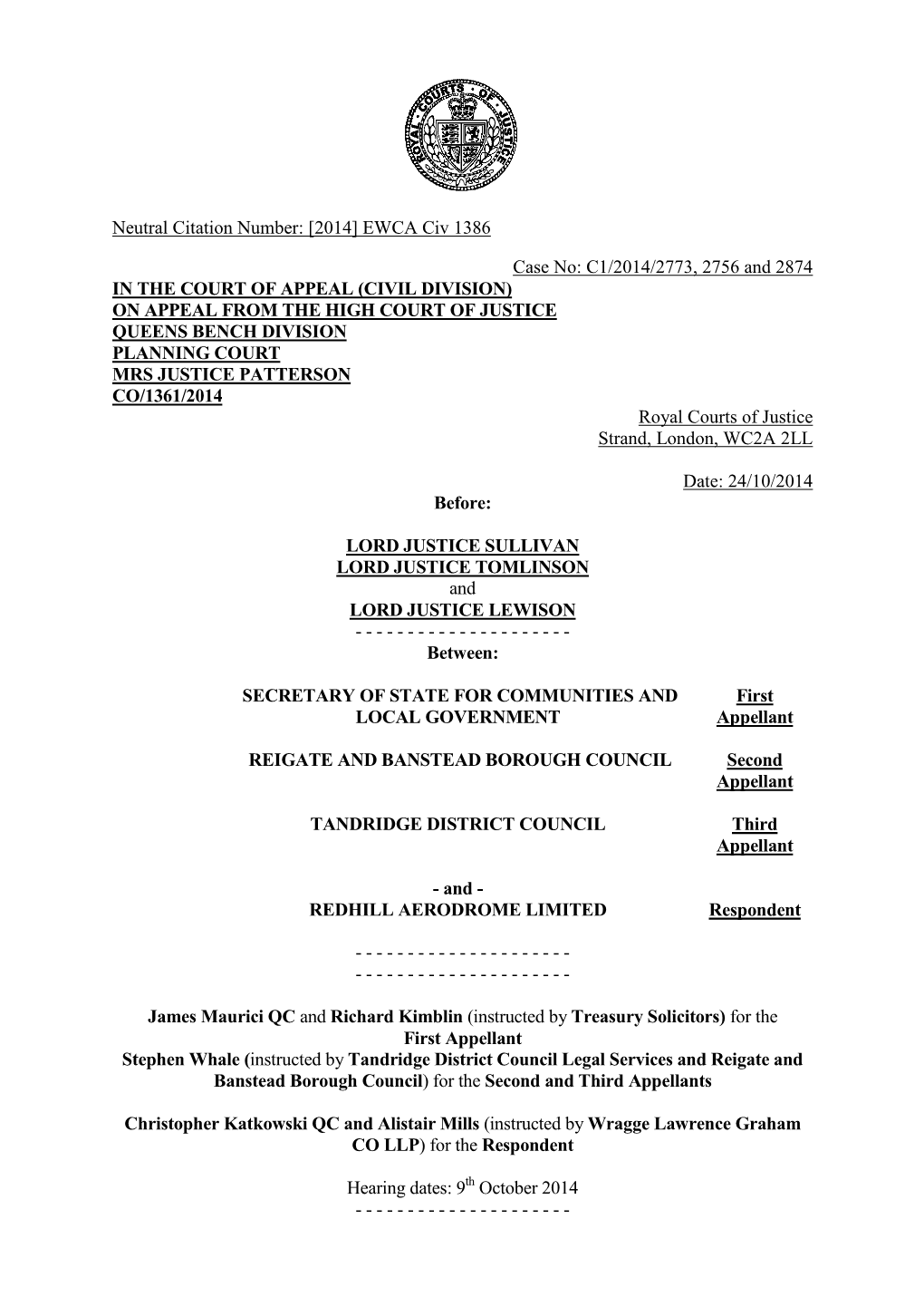 Court of Appeal Judgment Template