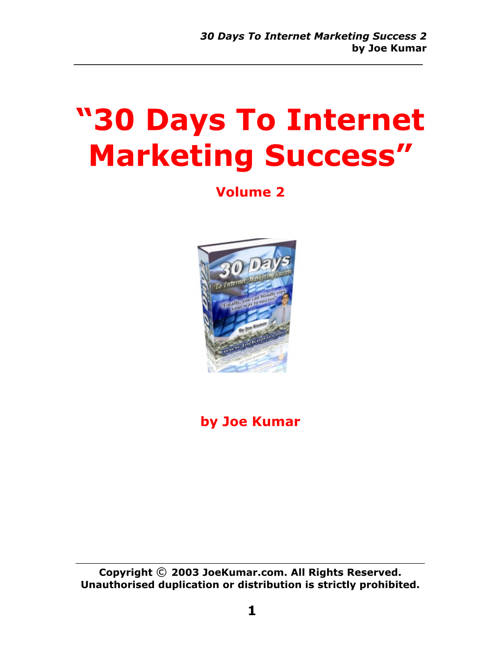 —30 Days to Internet Marketing Success“