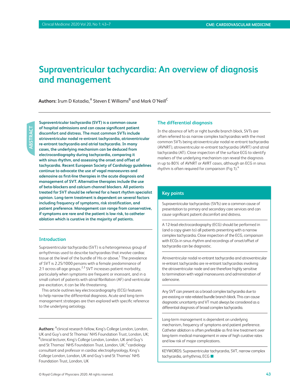 Supraventricular Tachycardia: an Overview of Diagnosis and Management