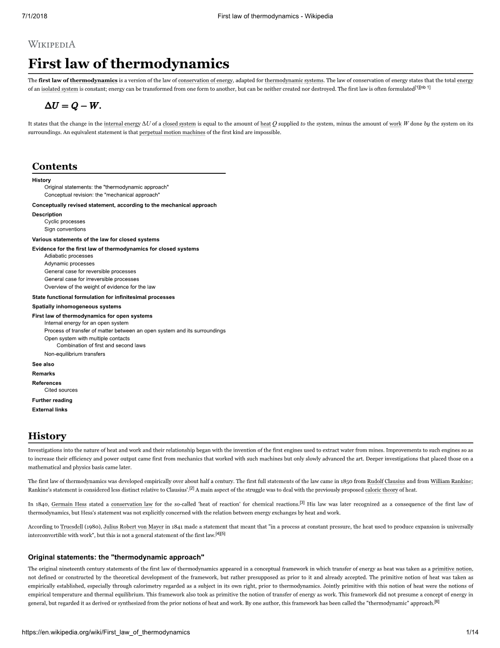 First Law of Thermodynamics - Wikipedia