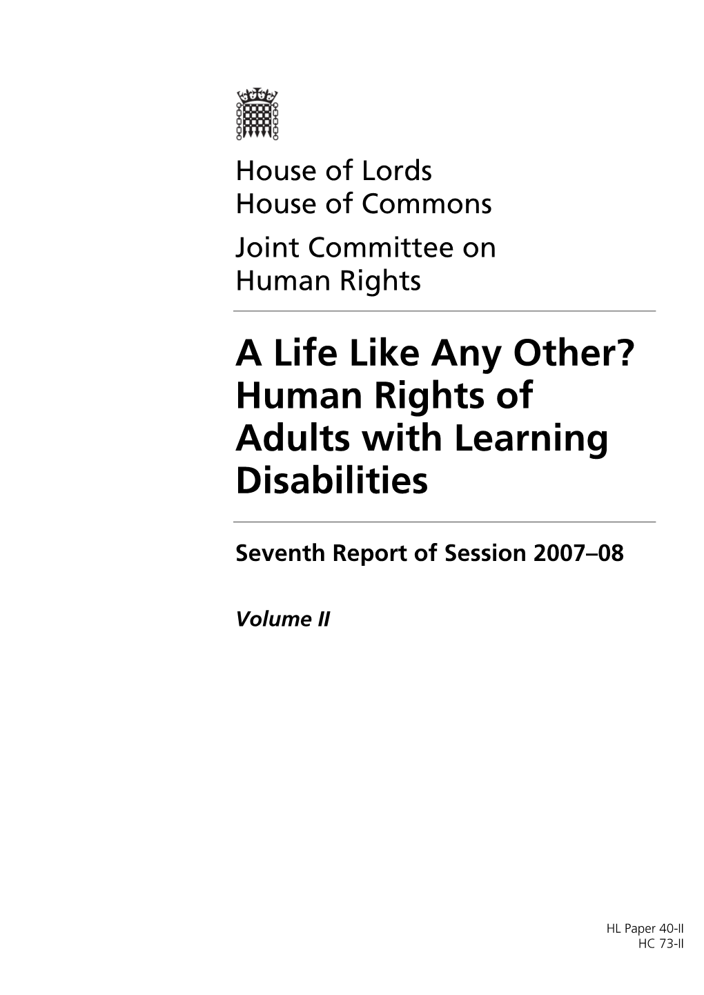 Human Rights of Adults with Learning Disabilities