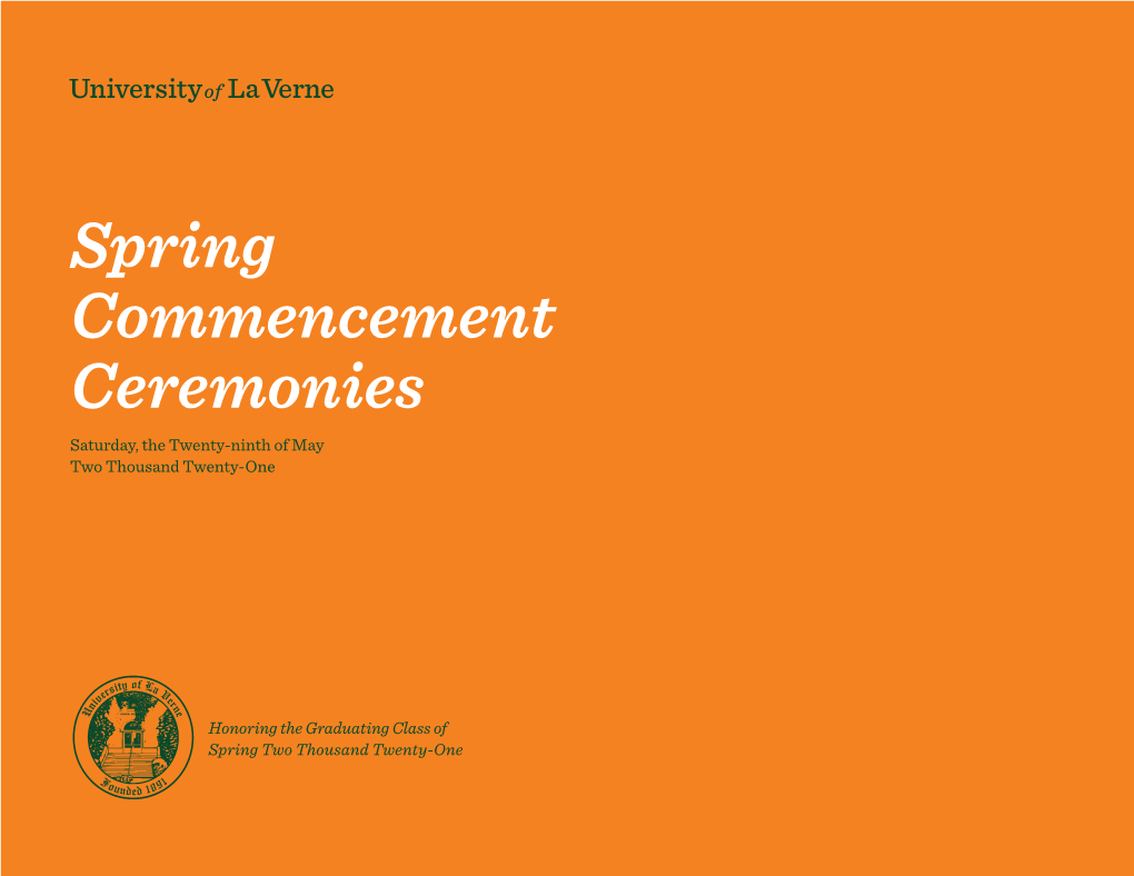 2021 Spring Commencement Program