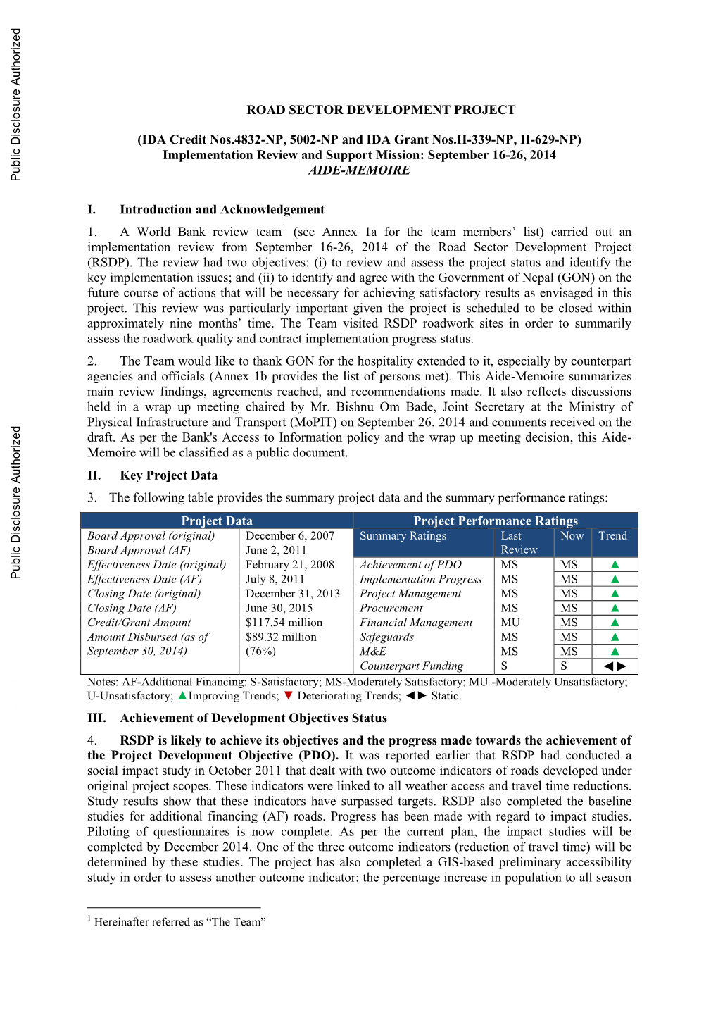 World Bank Document