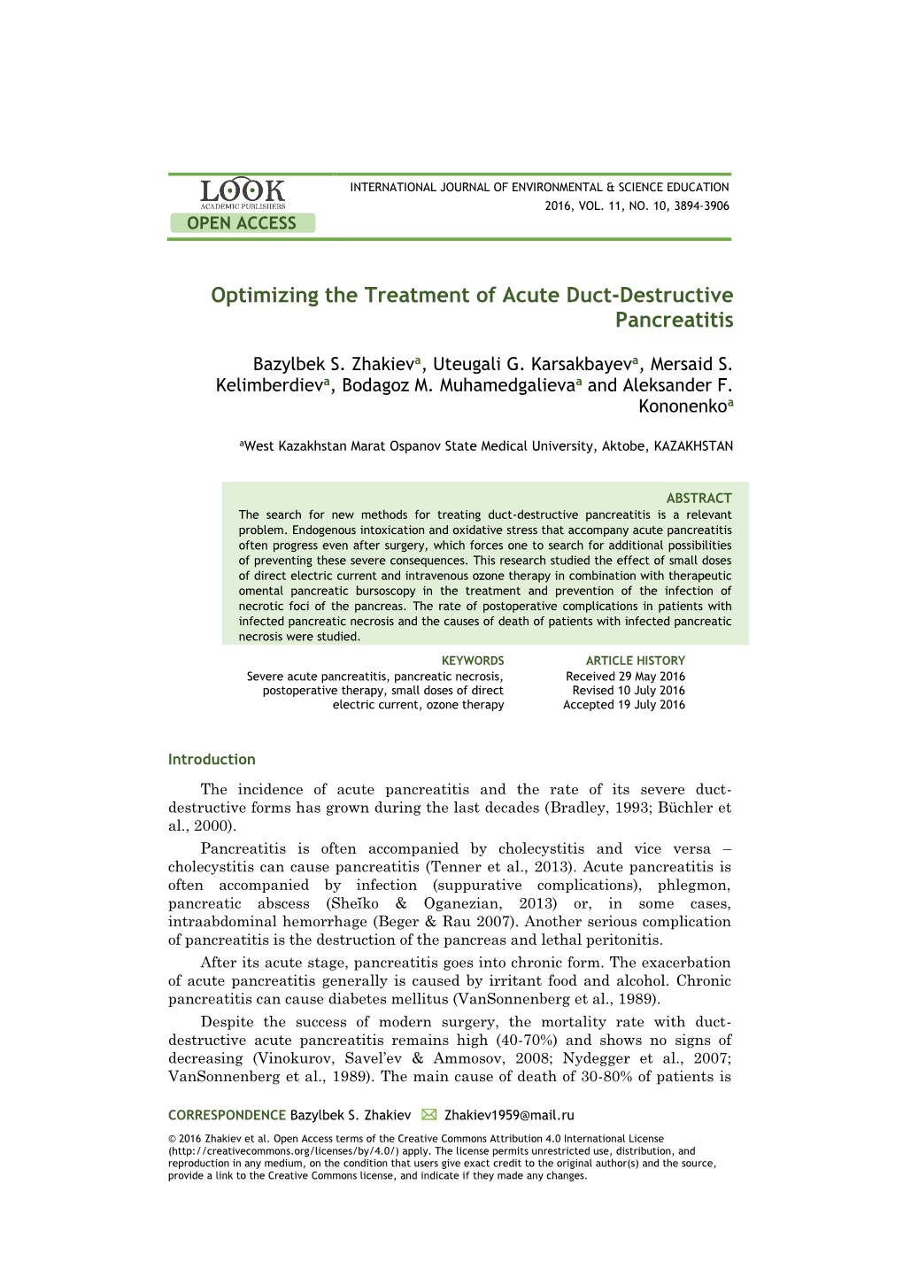 Optimizing the Treatment of Acute Duct-Destructive Pancreatitis