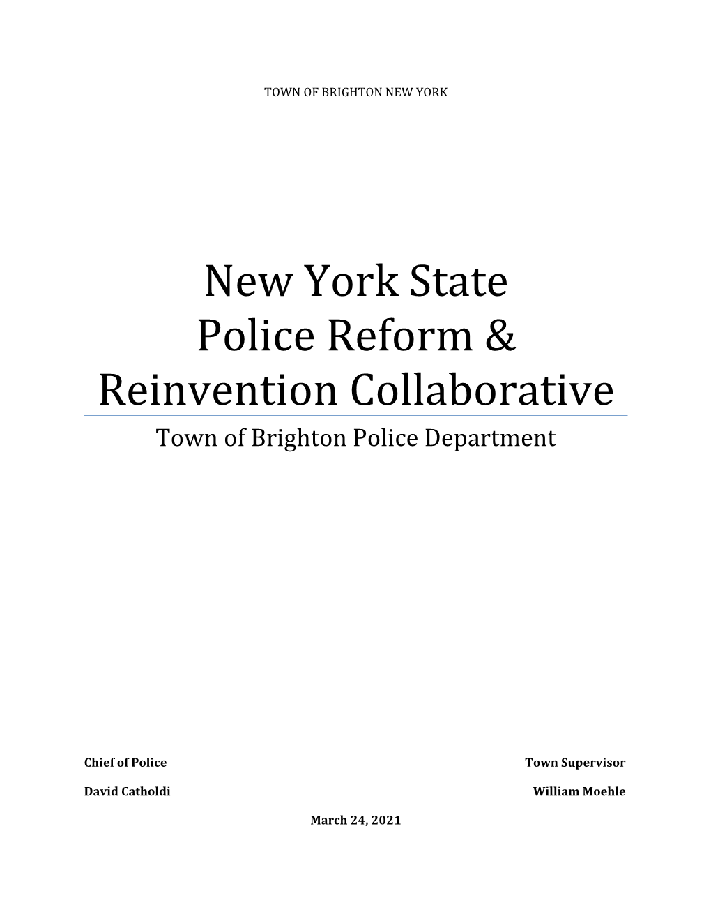 New York State Police Reform & Reinvention Collaborative