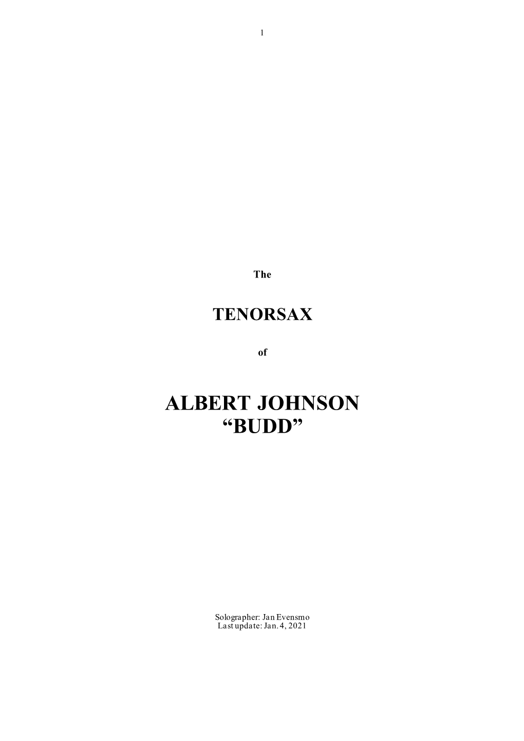 Albert Johnson “Budd”