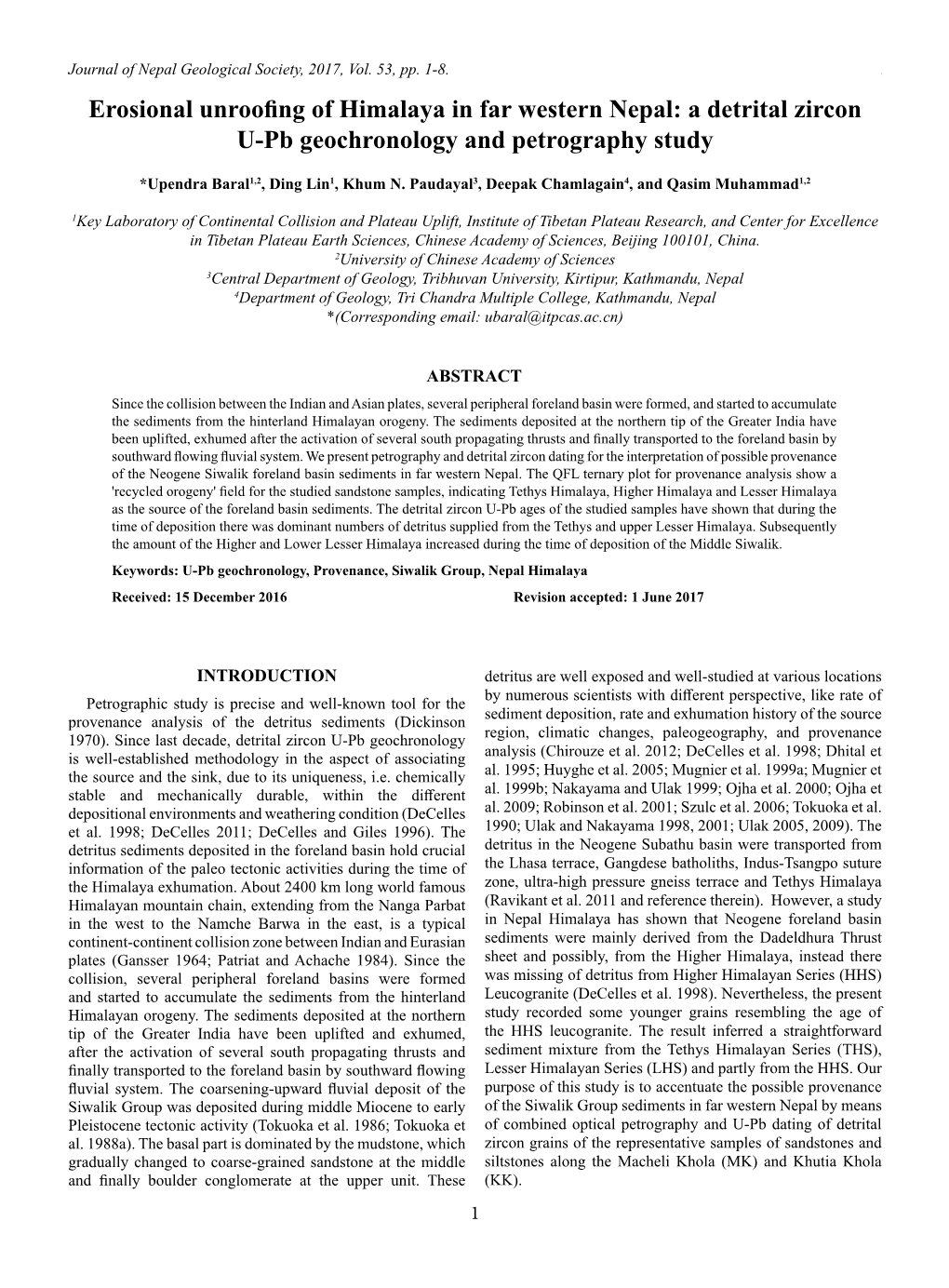 A Detrital Zircon U-Pb Geochronology and Petrography Study