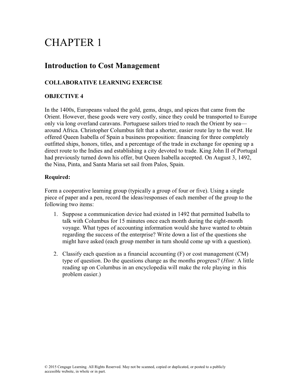 Introduction to Cost Management