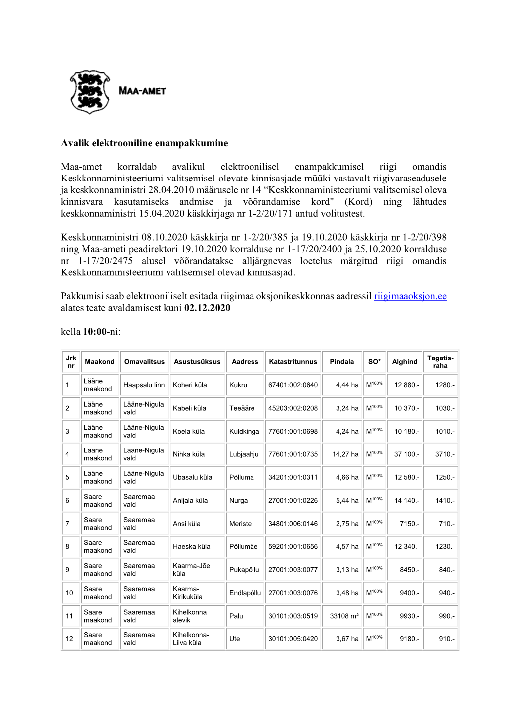 Avalik Elektrooniline Enampakkumine