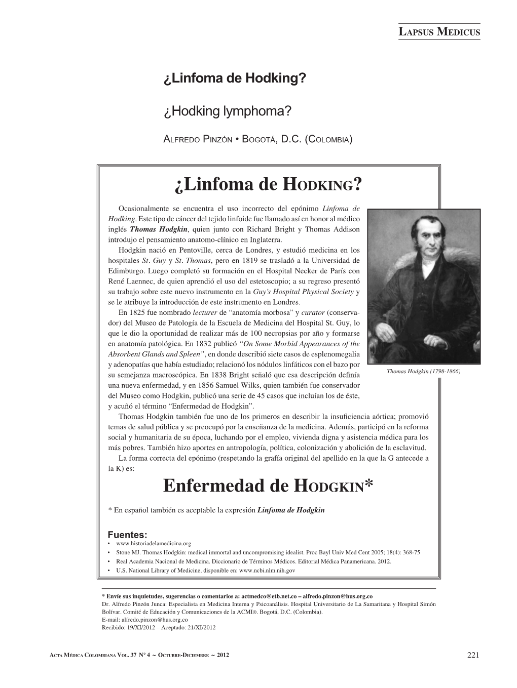 ¿Linfoma De HODKING? Enfermedad De HODGKIN*